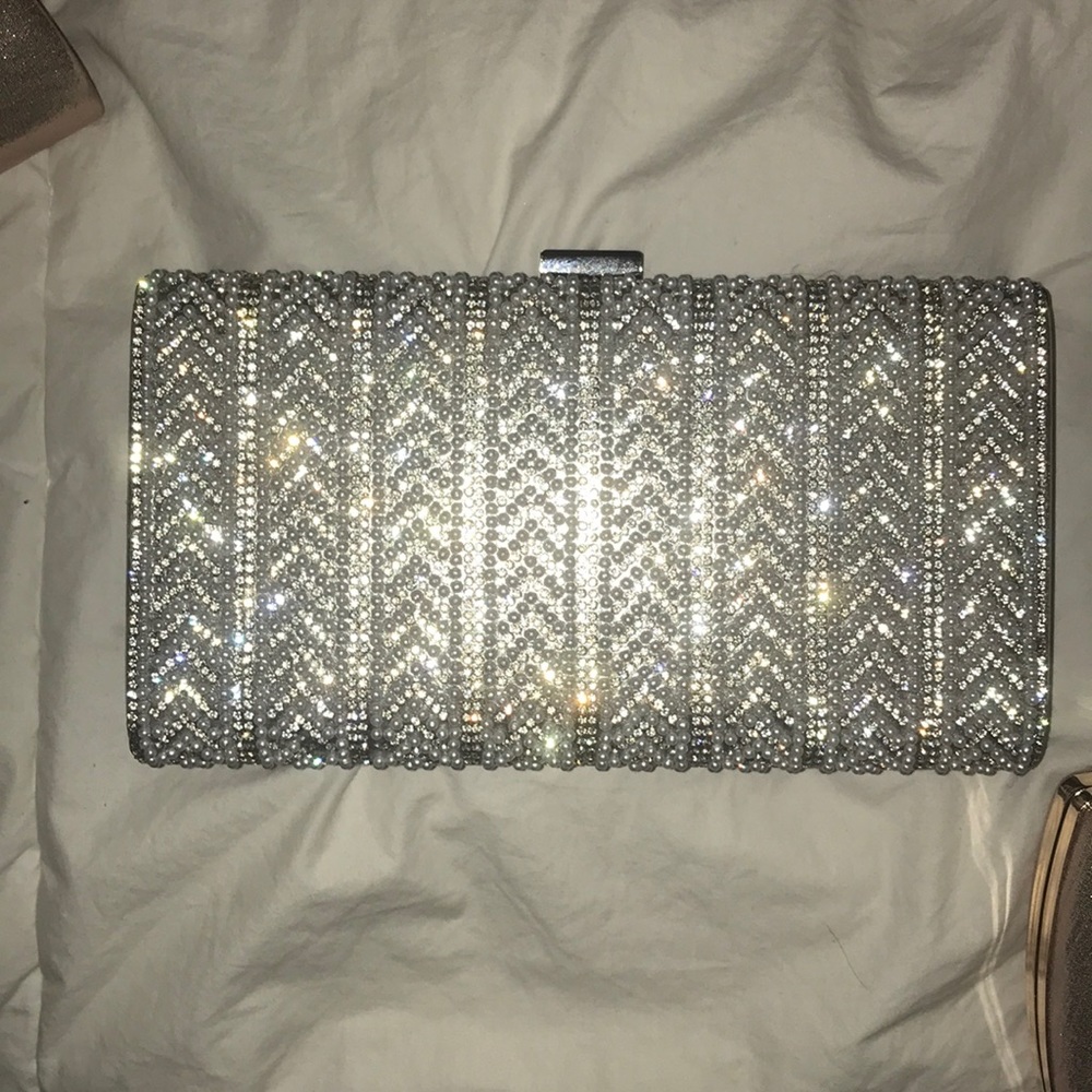 Silver clutch /crossbody